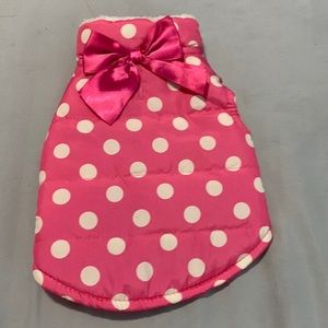 Pink and White Polka Dot Dog Jacket